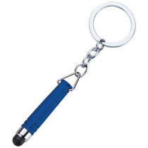 Llavero con lapiz tactil plastico y metal personalizado azul Llavero con lapiz tactil plastico y metal personalizado azul