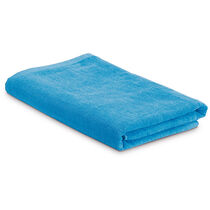 Toalla de playa lisa en terciopelo con bolsa barata azul claro Toalla de playa lisa en terciopelo con bolsa barata azul claro