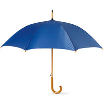 Paraguas automatico con mango de madera personalizado azul