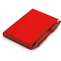 Libreta de notas con boligrafo en pp personalizada rojo Libreta de notas con boligrafo en pp personalizada rojo