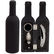 Set de vino 3 accesorios forma botella personalizado negro