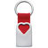 Llavero metal con cinta forma de corazon barato rojo