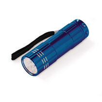 Linterna en aluminio color con 9 leds personalizada azul Linterna en aluminio color con 9 leds personalizada azul