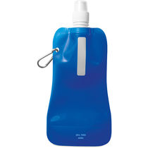 Bidon plegable con ventana y mosqueton personalizado azul transparente Bidon plegable con ventana y mosqueton personalizado azul transparente