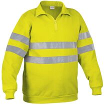 Sudadera reflectante con media cremallera road 300 personalizada amarillo fluor Sudadera reflectante con media cremallera road 300 personalizada amarillo fluor