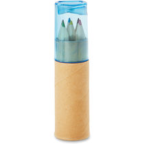 6 lapices de color en tubo personalizado azul transparente 6 lapices de color en tubo personalizado azul transparente