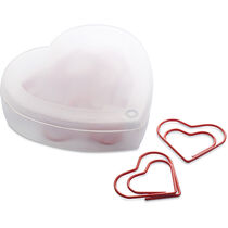 Clips forma corazon en caja personalizado rojo Clips forma corazon en caja personalizado rojo