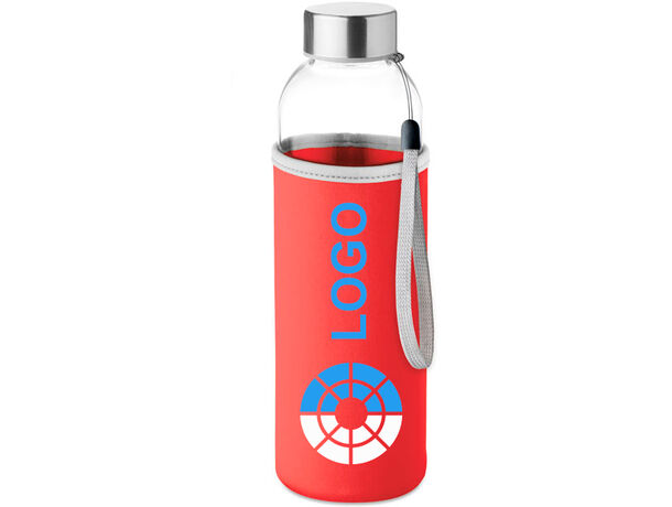 Botella agua de cristal con tapón de acero inoxidable sin BPA 650ml  PERSONALIZABLE, botella de agua cristal 