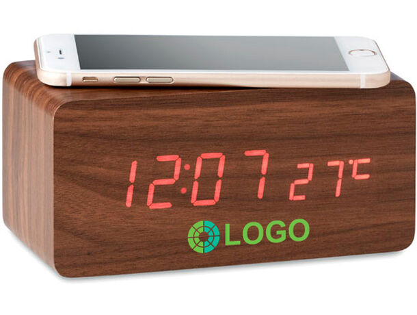 Reloj de sobremesa led con efecto madera