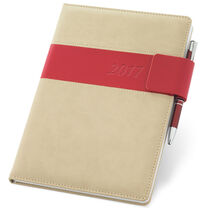 Agenda navy con boli 14 6 x 21 cm dp con logo rojo Agenda navy con boli 14 6 x 21 cm dp con logo rojo