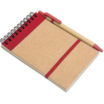 Libreta de papel reciclado con boli original rojo Libreta de papel reciclado con boli original rojo