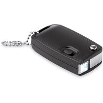 Llavero forma llave coche con luz y boli personalizado negro Llavero forma llave coche con luz y boli personalizado negro