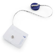 Portaacreditaciones con cinta metrica 1m personalizado azul