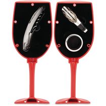 Set de vino 3 accesorios forma de copa personalizado Set de vino 3 accesorios forma de copa personalizado