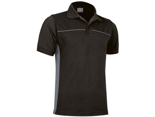 Polo pique bicolor thunder 210 para empresas negro gris Polo pique bicolor thunder 210 para empresas negro gris