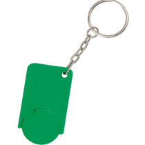 Llavero con moneda para el carro grabado verde Llavero con moneda para el carro grabado verde