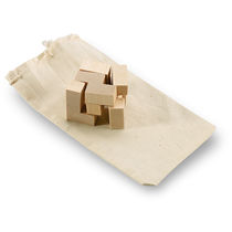 Puzzle de madera en bolsa algodon natural barato marron madera Puzzle de madera en bolsa algodon natural barato marron madera