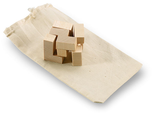 Puzzle de madera en bolsa algodon natural barato marron madera Puzzle de madera en bolsa algodon natural barato marron madera