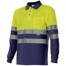 Polo bicolor alta visibilidad de manga larga velilla personalizado Polo bicolor alta visibilidad de manga larga velilla personalizado