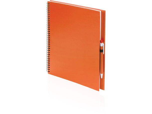 Libreta con espiral de carton reciclado a4 80 hojas tecnar naranja Libreta con espiral de carton reciclado a4 80 hojas tecnar naranja