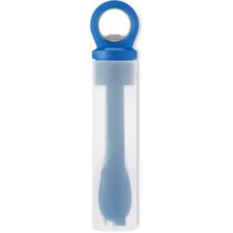 Set de cubiertos de plastico con abridor personalizado azul Set de cubiertos de plastico con abridor personalizado azul