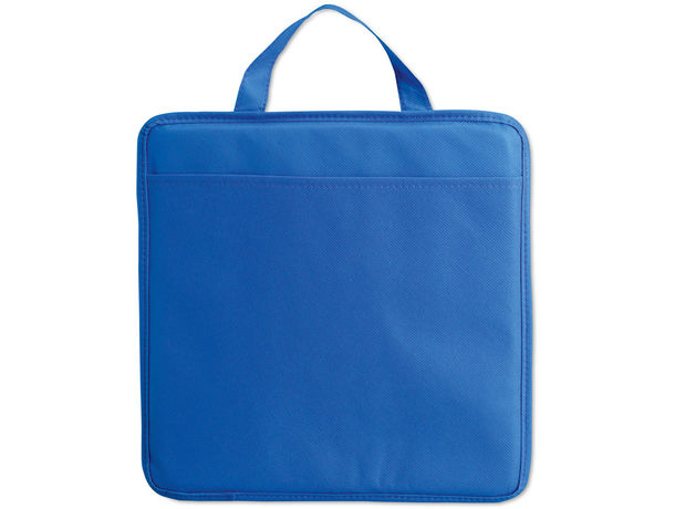 Cojin de non woven con un bolsillo personalizado azul Cojin de non woven con un bolsillo personalizado azul