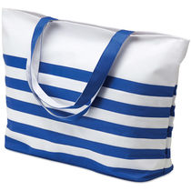 Bolsa playa con rayas marineras personalizada azul