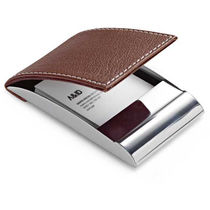 Tarjetero en metal y polipiel personalizado marron Tarjetero en metal y polipiel personalizado marron