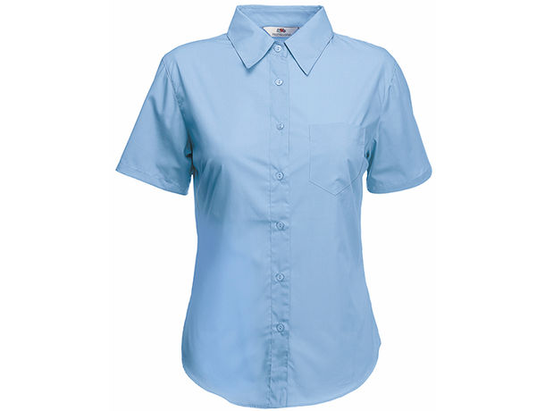 Blusa de mujer popelin fruit of the loom 120 personalizada azul medio Blusa de mujer popelin fruit of the loom 120 personalizada azul medio