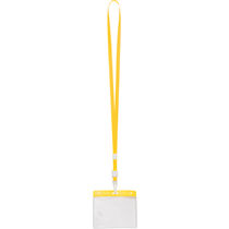 Identificador de pvc con lanyard personalizado amarillo Identificador de pvc con lanyard personalizado amarillo
