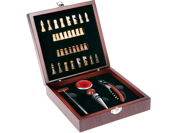Set vinos y ajedrez con fichas y tablero personalizado Set vinos y ajedrez con fichas y tablero personalizado