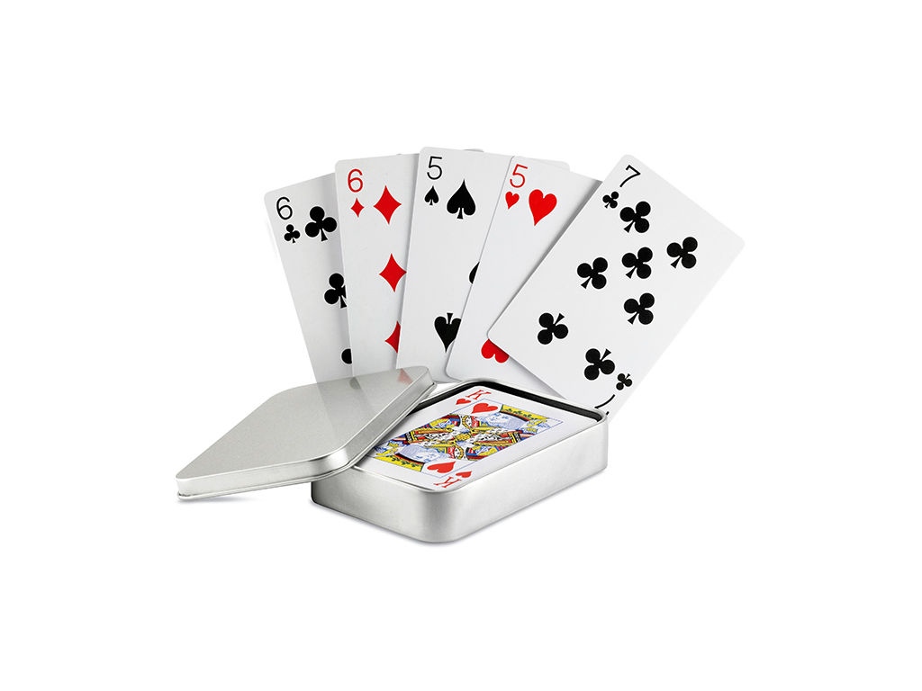 Juego de cartas poker en caja