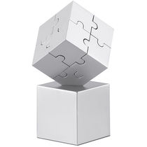 Puzzle 3d metalico pisapapeles y decora personalizado plata mate Puzzle 3d metalico pisapapeles y decora personalizado plata mate