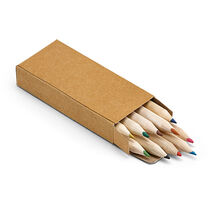 Caja de carton con 10 lapices personalizada natural Caja de carton con 10 lapices personalizada natural