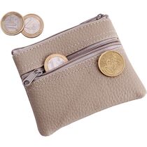 Monedero de polipiel color 2 cremalleras personalizado beige Monedero de polipiel color 2 cremalleras personalizado beige