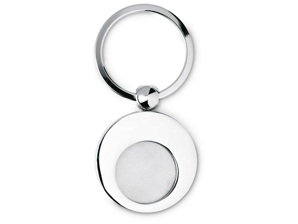 Llavero de metal con moneda para carro personalizado plata brillante Llavero de metal con moneda para carro personalizado plata brillante