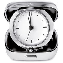 Reloj de viaje con alarma personalizado plata brillante Reloj de viaje con alarma personalizado plata brillante
