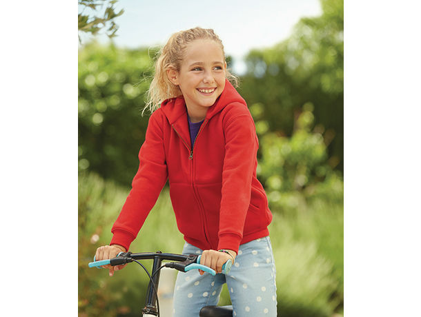 Chaqueta con capucha de nino fruit of the loom con logo rojo Chaqueta con capucha de nino fruit of the loom con logo rojo