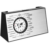 Reloj de sobremesa giratorio personalizado plata mate Reloj de sobremesa giratorio personalizado plata mate
