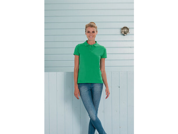 Polo mujer algodon peinado de mujer russell 200 con logo manzana Polo mujer algodon peinado de mujer russell 200 con logo manzana