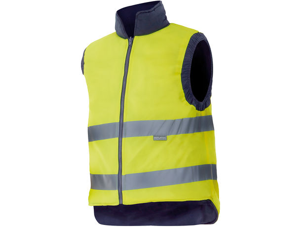 Chaleco acolchado reversible alta visibilidad velilla personalizado Chaleco acolchado reversible alta visibilidad velilla personalizado