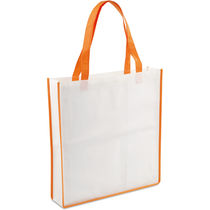 Bolsa non woven blanca bordes a color personalizada Bolsa non woven blanca bordes a color personalizada
