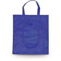 Bolsa plegable en non woven ribete color personalizada azul Bolsa plegable en non woven ribete color personalizada azul