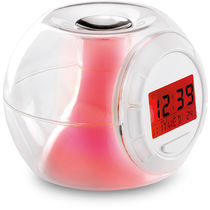Reloj despertador con luz cambiante personalizado transparente Reloj despertador con luz cambiante personalizado transparente