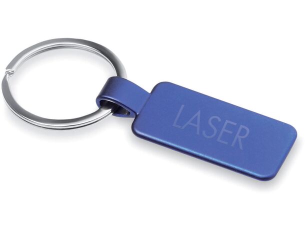 Llavero rectangular metalico personalizado azul Llavero rectangular metalico personalizado azul