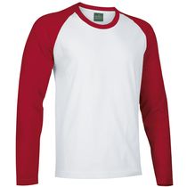 Camiseta manga larga bicolor break 185 personalizada blanco rojo Camiseta manga larga bicolor break 185 personalizada blanco rojo