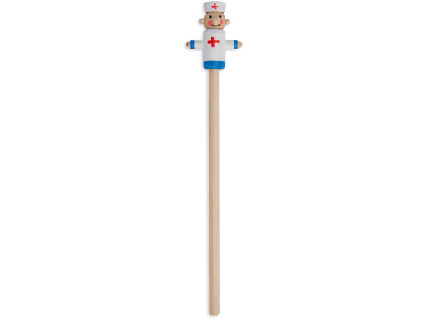 Lapiz de madera con muneco enfermera personalizado Lapiz de madera con muneco enfermera personalizado