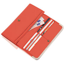 Monedero largo de senora en polipiel personalizado rojo Monedero largo de senora en polipiel personalizado rojo