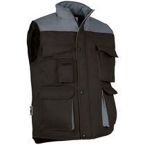Chaleco acolchado bicolor en sarga thunder 2 para empresas negro gris Chaleco acolchado bicolor en sarga thunder 2 para empresas negro gris