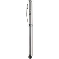 Boligrafo de metal con laser linterna y lapiz tactil economico plata mate Boligrafo de metal con laser linterna y lapiz tactil economico plata mate